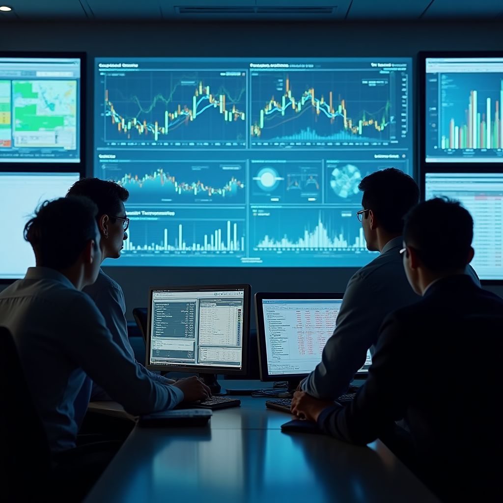Equipo de trabajo analizando datos del mercado petrolero